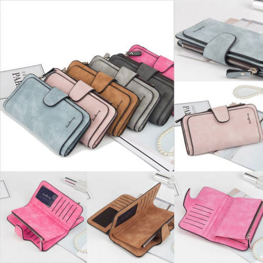 Women Lady Leather Trifold Card Wallet Clutch Checkbook Handbag Zip Purse Card Phone Holder Long Design Lady V1189-LWWAL-20260325-01655