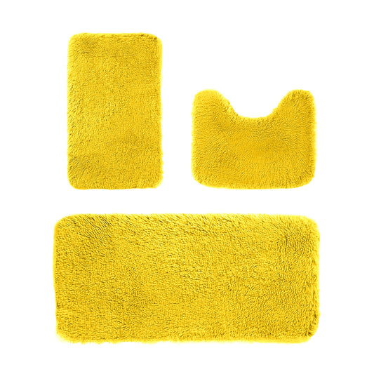 Under $5 Tyidzon Bathroom Rugs Solid Color Bath Mats 3 Set Bath Mats for bathroom Toilet Mats Universal Soft V1189-LWWAL-20260325-01656