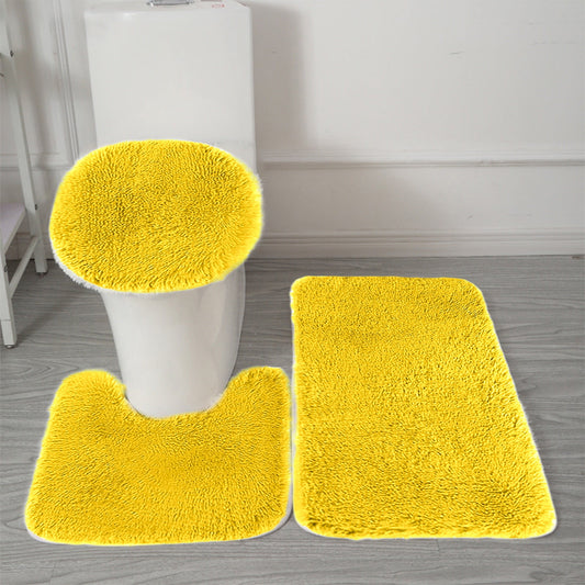 Under $5 Tyidzon Bathroom Rugs Solid Color Bath Mats 3 Set Bath Mats for bathroom Toilet Mats Universal Soft V1189-LWWAL-20260325-01657
