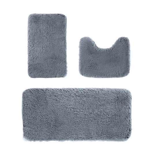 Under $5 Tyidzon Bathroom Rugs Solid Color Bath Mats 3 Set Bath Mats for bathroom Toilet Mats Universal Soft V1189-LWWAL-20260325-01661