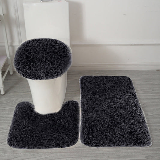 Under $5 Tyidzon Bathroom Rugs Solid Color Bath Mats 3 Set Bath Mats for bathroom Toilet Mats Universal Soft V1189-LWWAL-20260325-01663