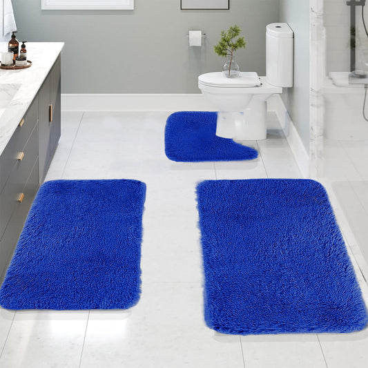 Under $5 Tyidzon Bathroom Rugs Solid Color Bath Mats 3 Set Bath Mats for bathroom Toilet Mats Universal Soft V1189-LWWAL-20260325-01665