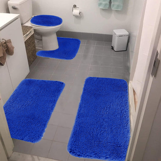 Under $5 Tyidzon Bathroom Rugs Solid Color Bath Mats 3 Set Bath Mats for bathroom Toilet Mats Universal Soft V1189-LWWAL-20260325-01666