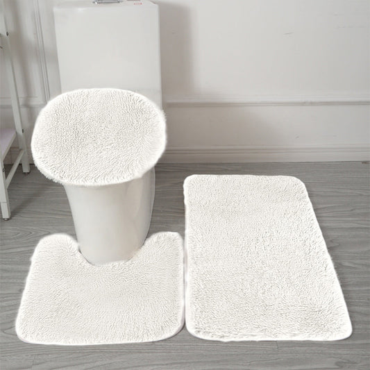 Under $5 Tyidzon Bathroom Rugs Solid Color Bath Mats 3 Set Bath Mats for bathroom Toilet Mats Universal Soft V1189-LWWAL-20260325-01673