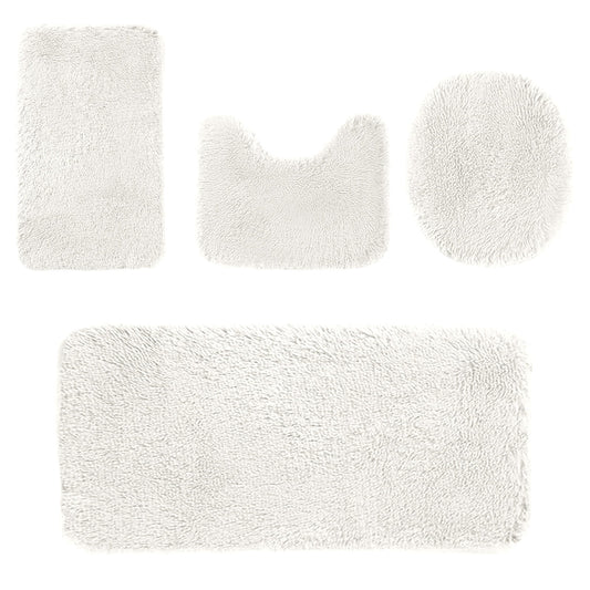 Under $5 Tyidzon Bathroom Rugs Solid Color Bath Mats 3 Set Bath Mats for bathroom Toilet Mats Universal Soft V1189-LWWAL-20260325-01674