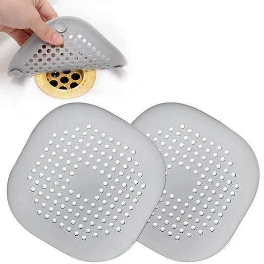 2 PackHair Catcher,Square Hair Drain Cover for Shower Silicone Hair Stopper with Suction Cup,Easy to Install V1189-LWWAL-20260325-01683