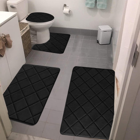 Clearance Tyidzon Bathroom Rugs 4 Piece Ultra Soft & Non-Slip Memory Foam Bath Mats for Bathroom, Absorbent V1189-LWWAL-20260325-01694