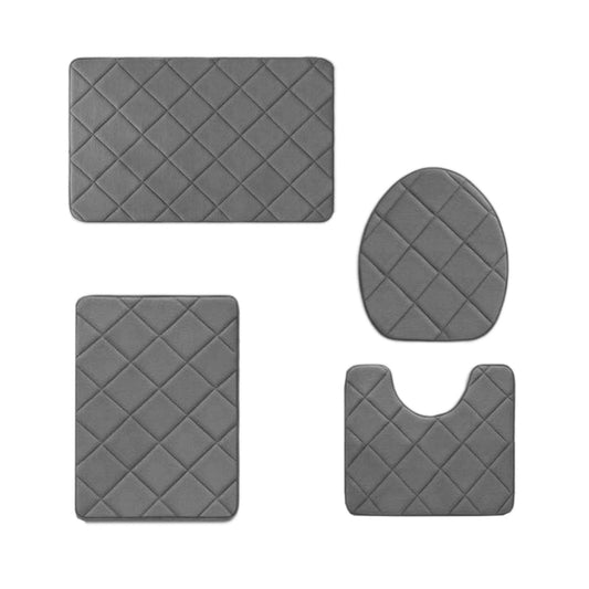 Clearance Tyidzon Bathroom Rugs 4 Piece Ultra Soft & Non-Slip Memory Foam Bath Mats for Bathroom, Absorbent V1189-LWWAL-20260325-01695