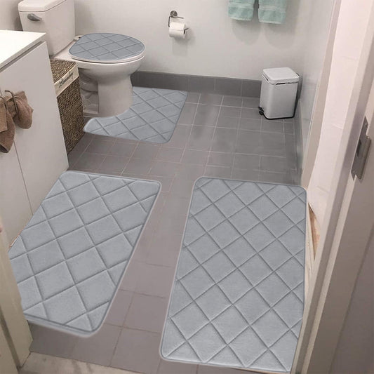 Clearance Tyidzon Bathroom Rugs 4 Piece Ultra Soft & Non-Slip Memory Foam Bath Mats for Bathroom, Absorbent V1189-LWWAL-20260325-01696