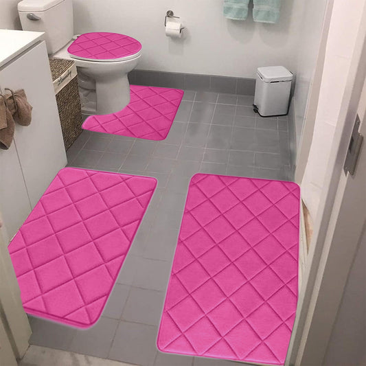 Clearance Tyidzon Bathroom Rugs 4 Piece Ultra Soft & Non-Slip Memory Foam Bath Mats for Bathroom, Absorbent V1189-LWWAL-20260325-01697