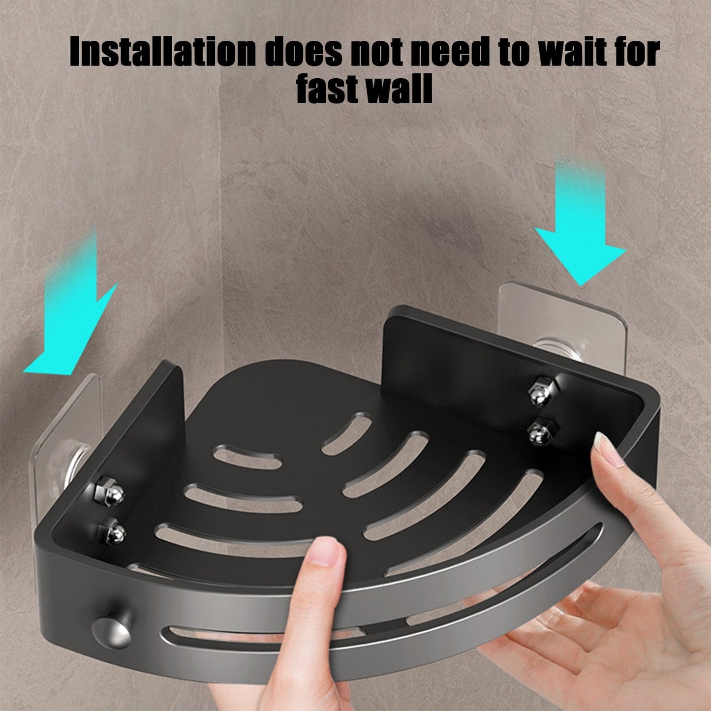 Tyidzon Bathroom Corner Shelf Gray Wall Mounted Corner Shower Caddy Kitchen Corner Shelves No Drill Shower V1189-LWWAL-20260325-01706