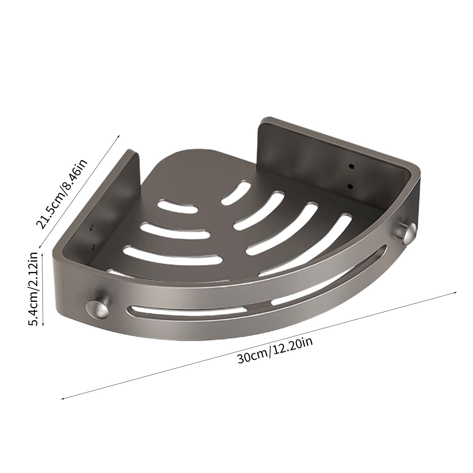 Tyidzon Bathroom Corner Shelf Gray Wall Mounted Corner Shower Caddy Kitchen Corner Shelves No Drill Shower V1189-LWWAL-20260325-01707