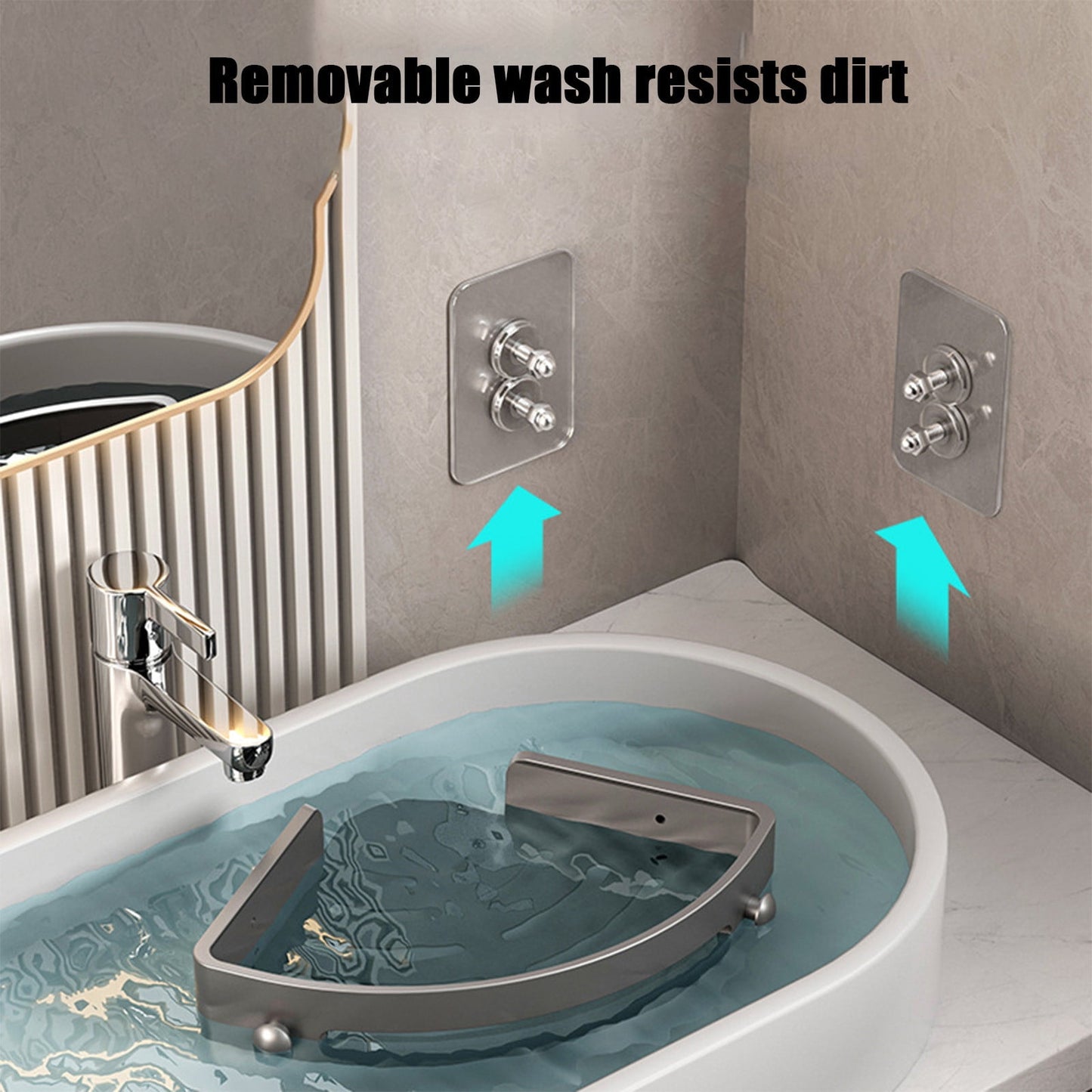 Tyidzon Bathroom Corner Shelf Gray Wall Mounted Corner Shower Caddy Kitchen Corner Shelves No Drill Shower V1189-LWWAL-20260325-01707