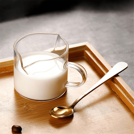 Espresso Cups Set of 2, 4 OZ Double Spouts Cups, Espresso Shot Glasses, Milk Cup with Handle, Clear Glass, V1189-LWWAL-20260325-01708