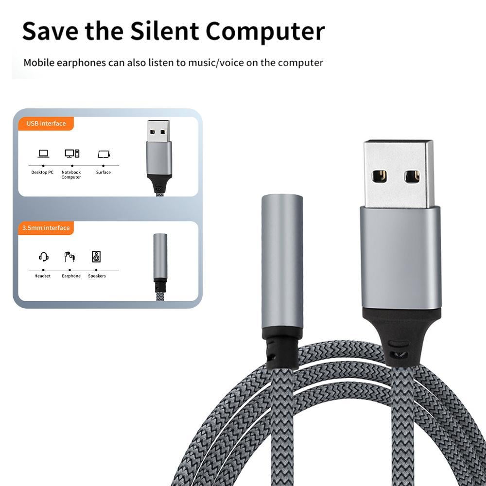 Wmool Usb To 3.5Mm Jack Audio Adapter,External Sound Card Usb-A To Audio Jack V1189-LWWAL-20260325-01753