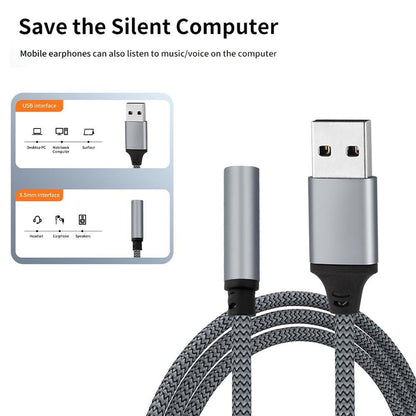 Wmool Usb To 3.5Mm Jack Audio Adapter,External Sound Card Usb-A To Audio Jack V1189-LWWAL-20260325-01753