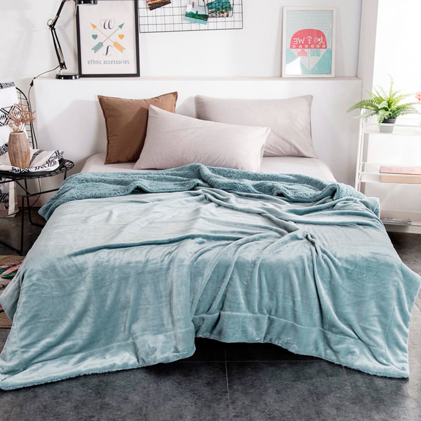 + 1X Blanket, End of Year Clearance: Womens Blankets and Throws, Eveluo Thickened Flannel Lamb Wool Composite V1189-LWWAL-20260325-01791