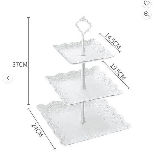 JWDX Cake Stand Clearance! Three-Tier Cake Stand, Three-Tier Fruit Plate, Afternoon Tea Plate H, Cake Stand V1189-LWWAL-20260325-01797