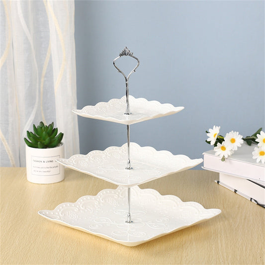 JWDX Cake Stand Clearance! Three-Tier Cake Stand, Three-Tier Fruit Plate, Afternoon Tea Plate H, Cake Stand V1189-LWWAL-20260325-01798
