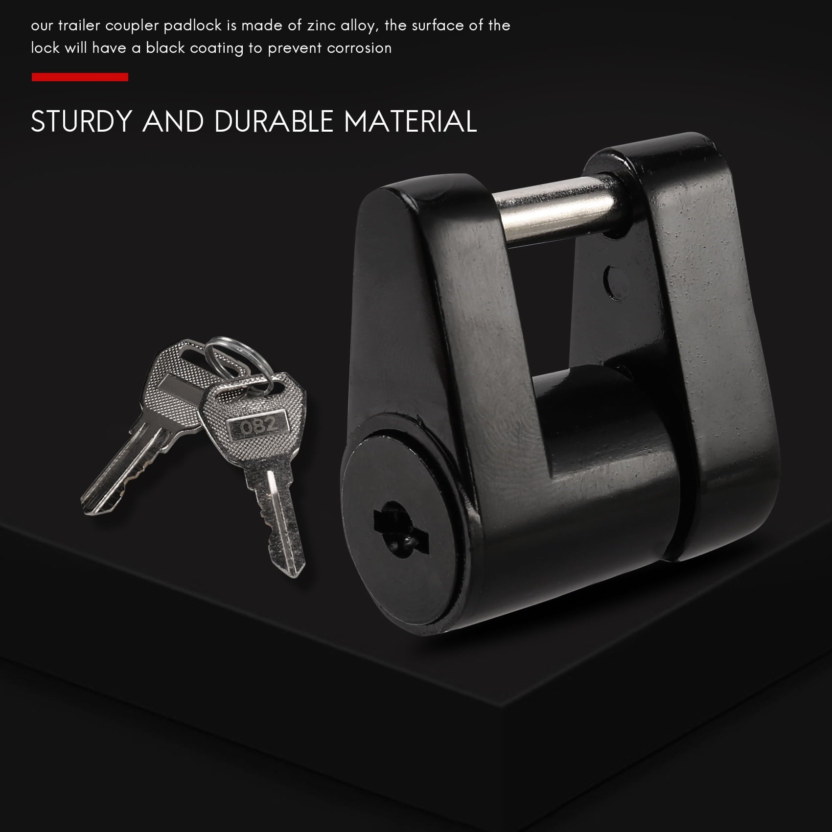 2 Set Trailer Hitch Coupler Lock Trailer Coupler Padlock 1/4 Inch Hitch Pin 3/4 Coupler Span for Truck V1189-LWWAL-20260325-01808