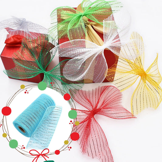 JWDX Gift Yarn Clearance, Packaging Ribbon, Poly Mesh Ribbon with Metallic Foil Each Roll for Wreaths Swags V1189-LWWAL-20260325-01827