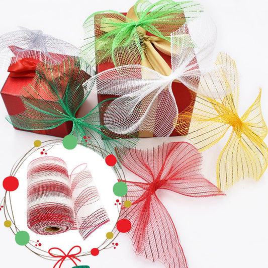 JWDX Gift Yarn Clearance, Packaging Ribbon, Poly Mesh Ribbon with Metallic Foil Each Roll for Wreaths Swags V1189-LWWAL-20260325-01828