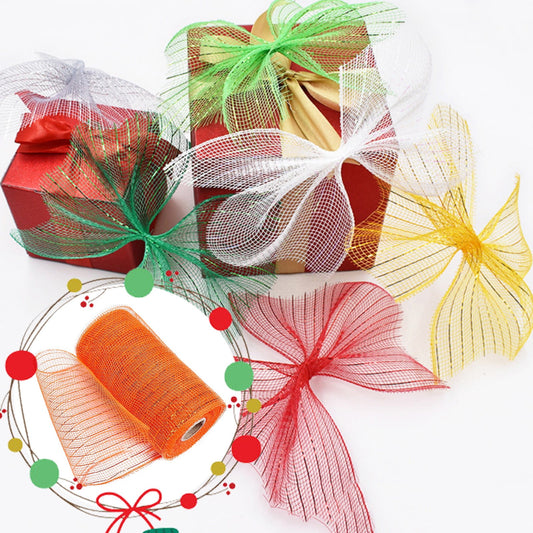 JWDX Gift Yarn Clearance, Packaging Ribbon, Poly Mesh Ribbon with Metallic Foil Each Roll for Wreaths Swags V1189-LWWAL-20260325-01829