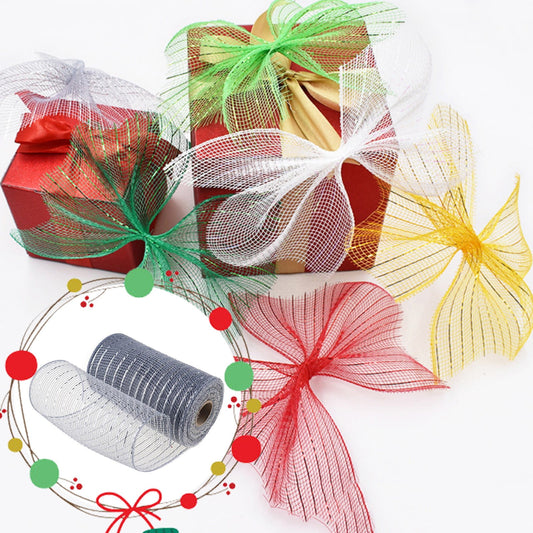 JWDX Gift Yarn Clearance, Packaging Ribbon, Poly Mesh Ribbon with Metallic Foil Each Roll for Wreaths Swags V1189-LWWAL-20260325-01830