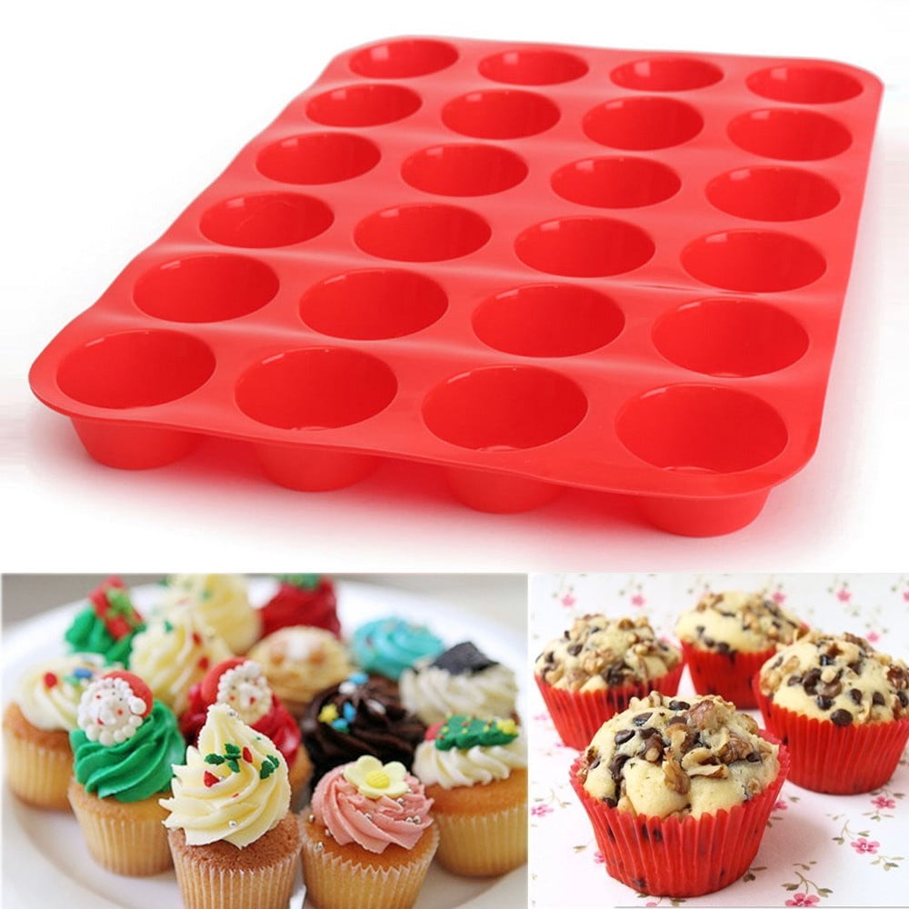 aoksee Kitchen Utensils 24 Cavity Mini Muffin Silicone Soap Cookies Cupcake Bakeware Pan Tray Mould Gift on V1189-LWWAL-20260325-01838