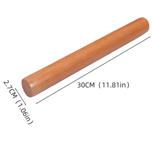 + 1X Rolling Pin, End of Year Clearance: Wooden Pizza Roller, Dumpling Christmas Wooden Silicone Rolling Pin V1189-LWWAL-20260325-01849