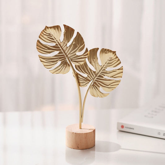 Leaf Decor Metal Golden Leaf Ornaments and Base Modern Simple Gold Leaf Table Sculpture for Living Room V1189-LWWAL-20260325-01887