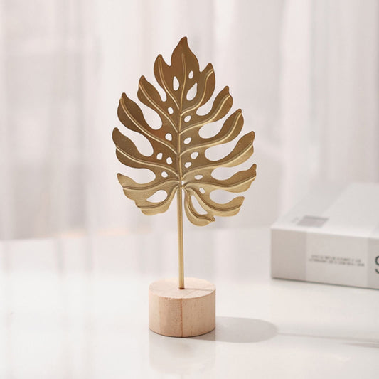 Leaf Decor Metal Golden Leaf Ornaments and Base Modern Simple Gold Leaf Table Sculpture for Living Room V1189-LWWAL-20260325-01888
