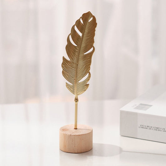 Leaf Decor Metal Golden Leaf Ornaments and Base Modern Simple Gold Leaf Table Sculpture for Living Room V1189-LWWAL-20260325-01890