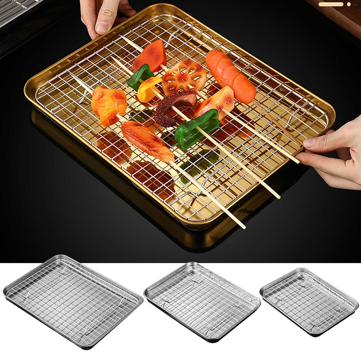 JWDX Baking Trays and Trays Clearance, 1 Set Stainless Stel Bakeware Rectangular Tray Food Storage Tray App V1189-LWWAL-20260325-01941
