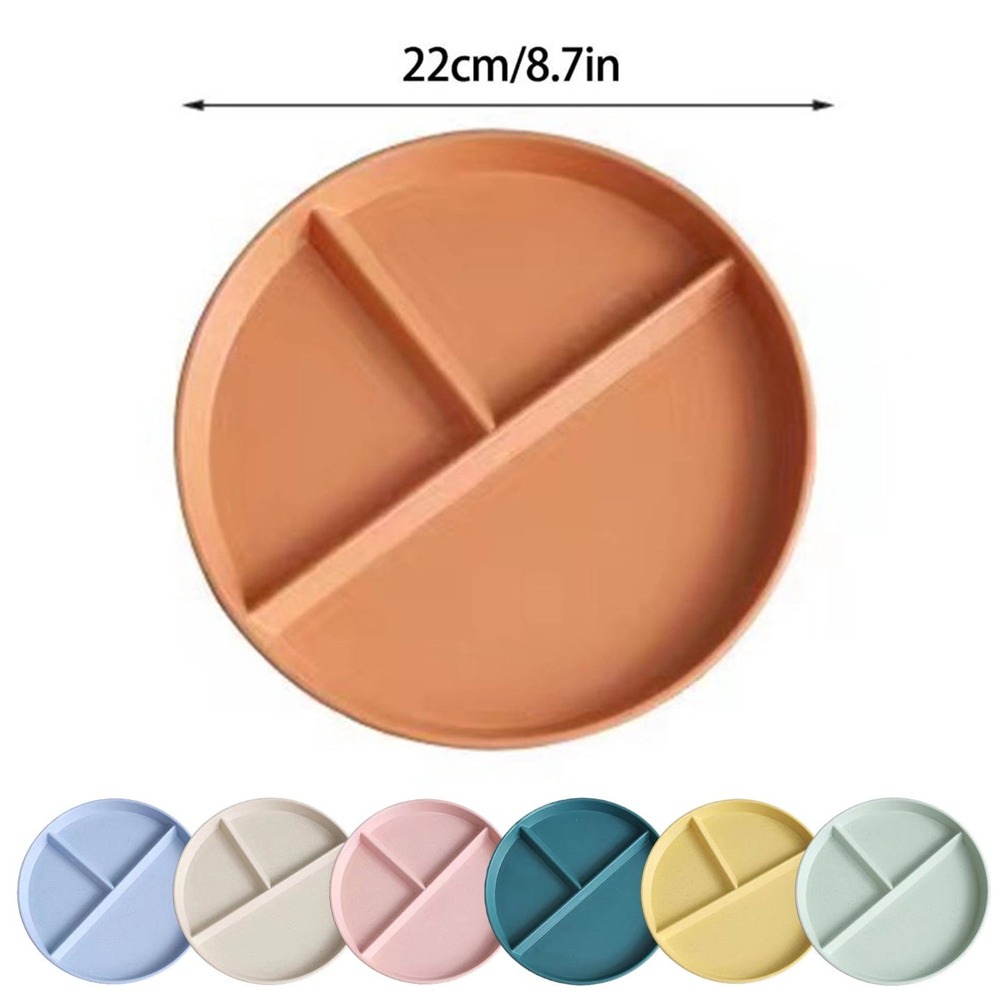 JWDX Tableware Clearance, Wheat Plates for Adults Reusable Dinnerware Set Kids Divided Plate Bariatric V1189-LWWAL-20260325-01961