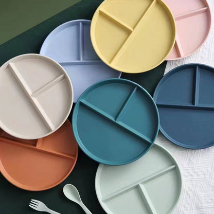 JWDX Tableware Clearance, Wheat Plates for Adults Reusable Dinnerware Set Kids Divided Plate Bariatric V1189-LWWAL-20260325-01961