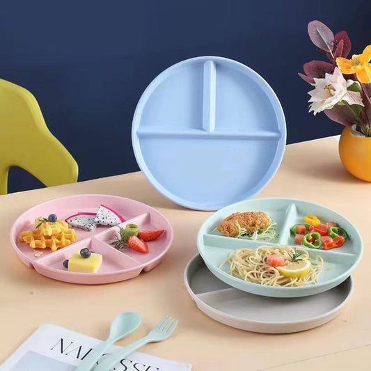 JWDX Tableware Clearance, Wheat Plates for Adults Reusable Dinnerware Set Kids Divided Plate Bariatric V1189-LWWAL-20260325-01963