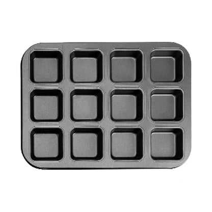 JWDX Non-Stick Pan Clearance, 12 Cup Square Baking Pan Non Stick Baking Pan Bread Plaid Cake Baking Tools As V1189-LWWAL-20260325-01975