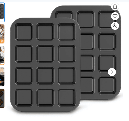 JWDX Non-Stick Pan Clearance, 12 Cup Square Baking Pan Non Stick Baking Pan Bread Plaid Cake Baking Tools As V1189-LWWAL-20260325-01975