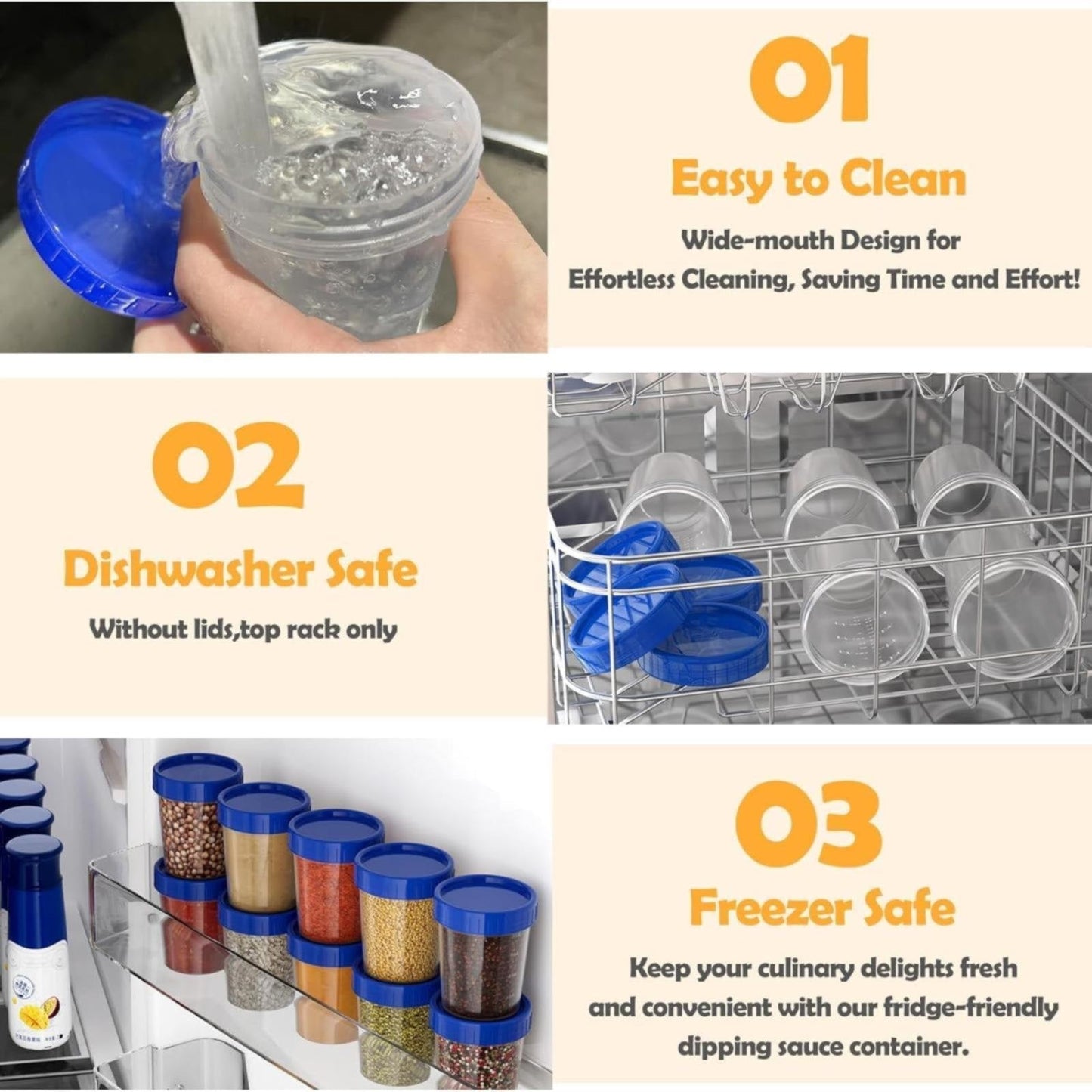 JWDX Food Storage Clearance, 4 Ounce Dressing Container Leak Proof Seasoning Container with Lid Reusable V1189-LWWAL-20260325-01988