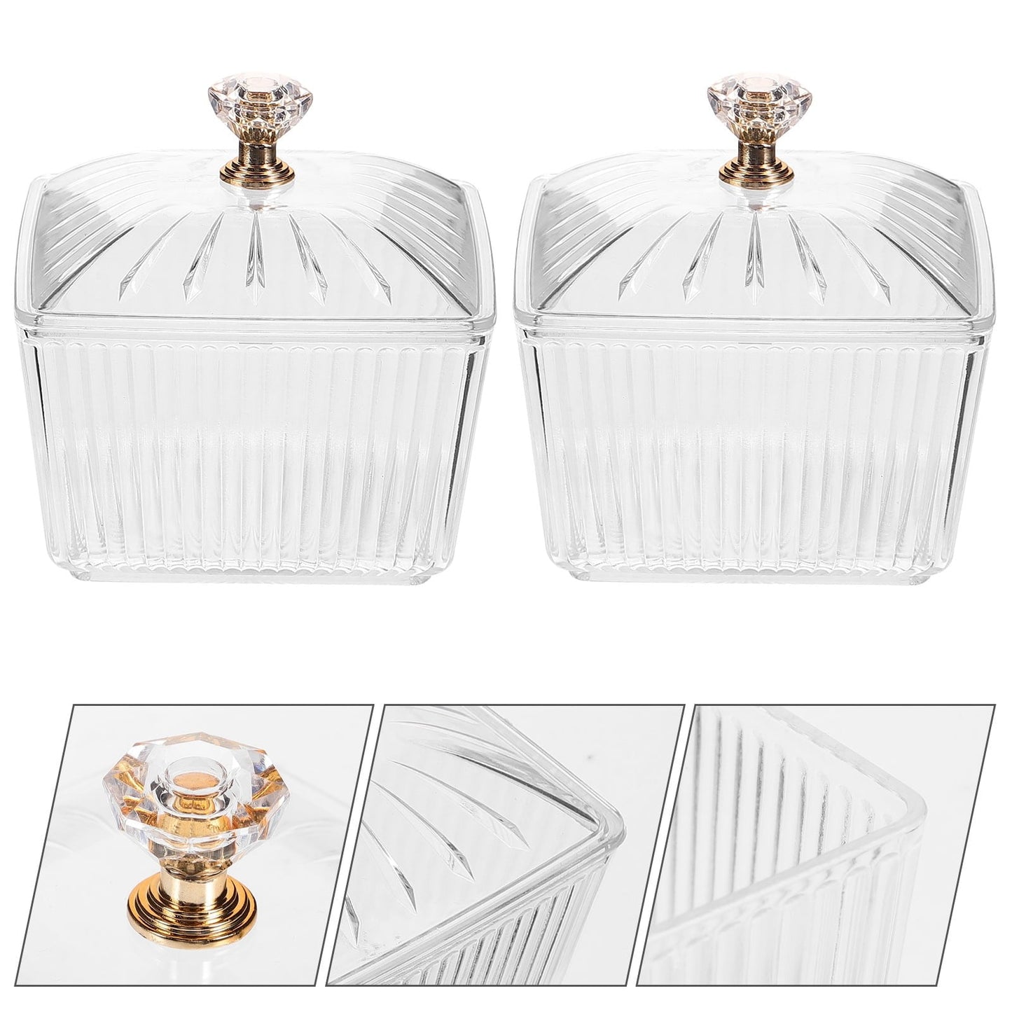 JWDX Food Storage Clearance, 2Pcs Sweets Jars Candy Jar Sugar Snacks Bowl Cookie Container Buffet Storage V1189-LWWAL-20260325-01992