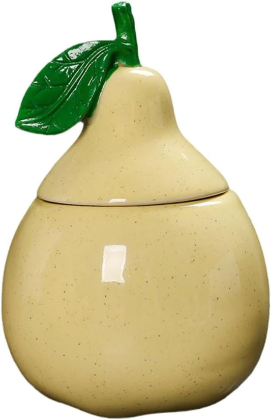 JWDX Glass and Bottle Clearance, Ceramic Pear Shaped Tea Canister with Lid Decorative Jar for Kitchen V1189-LWWAL-20260325-02025