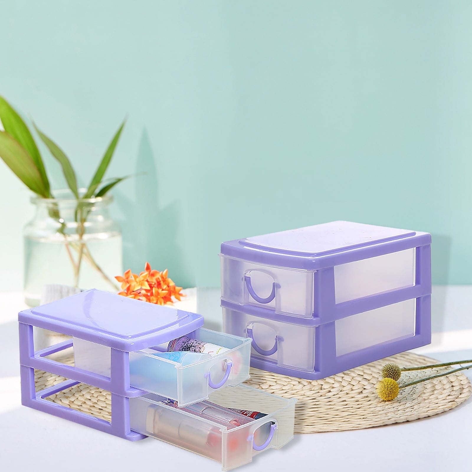 JWDX Rack Clearance, Mini Desktop Drawer Multi Layer Plastic Drawer Storage Box Cosmetic Storage Container V1189-LWWAL-20260325-02028