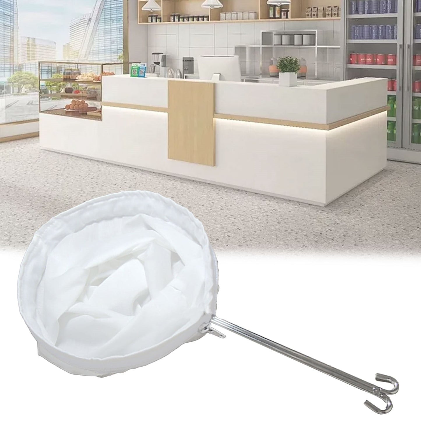 JWDX Strainers Clearance, 1Reusable Coffee Powder Tea Mesh Filter Bag with Stainless Handle Cotton Cloth V1189-LWWAL-20260325-02041