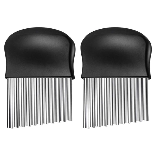 JWDX Crinkle Chopper, 2Pc Wavy Potato Soap Cutting Tool French Fry Slicer Stainless Steel Blade Wooden Handle V1189-LWWAL-20260325-02088