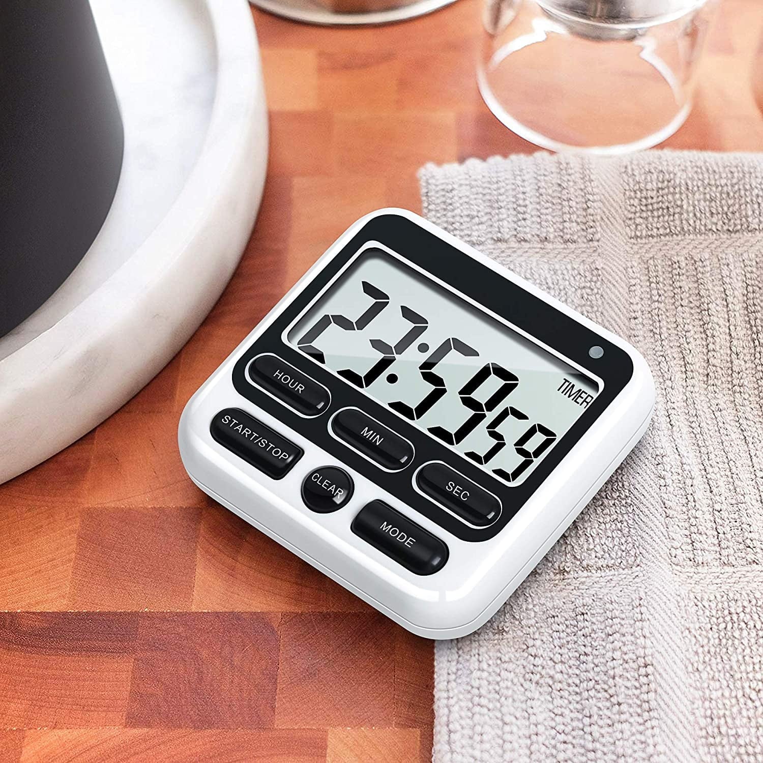 Digital Countdown Kitchen Timer -Count Up Down Magnetic Timer Clock for Cooking Baking Gym Students Black V1189-LWWAL-20260325-02099