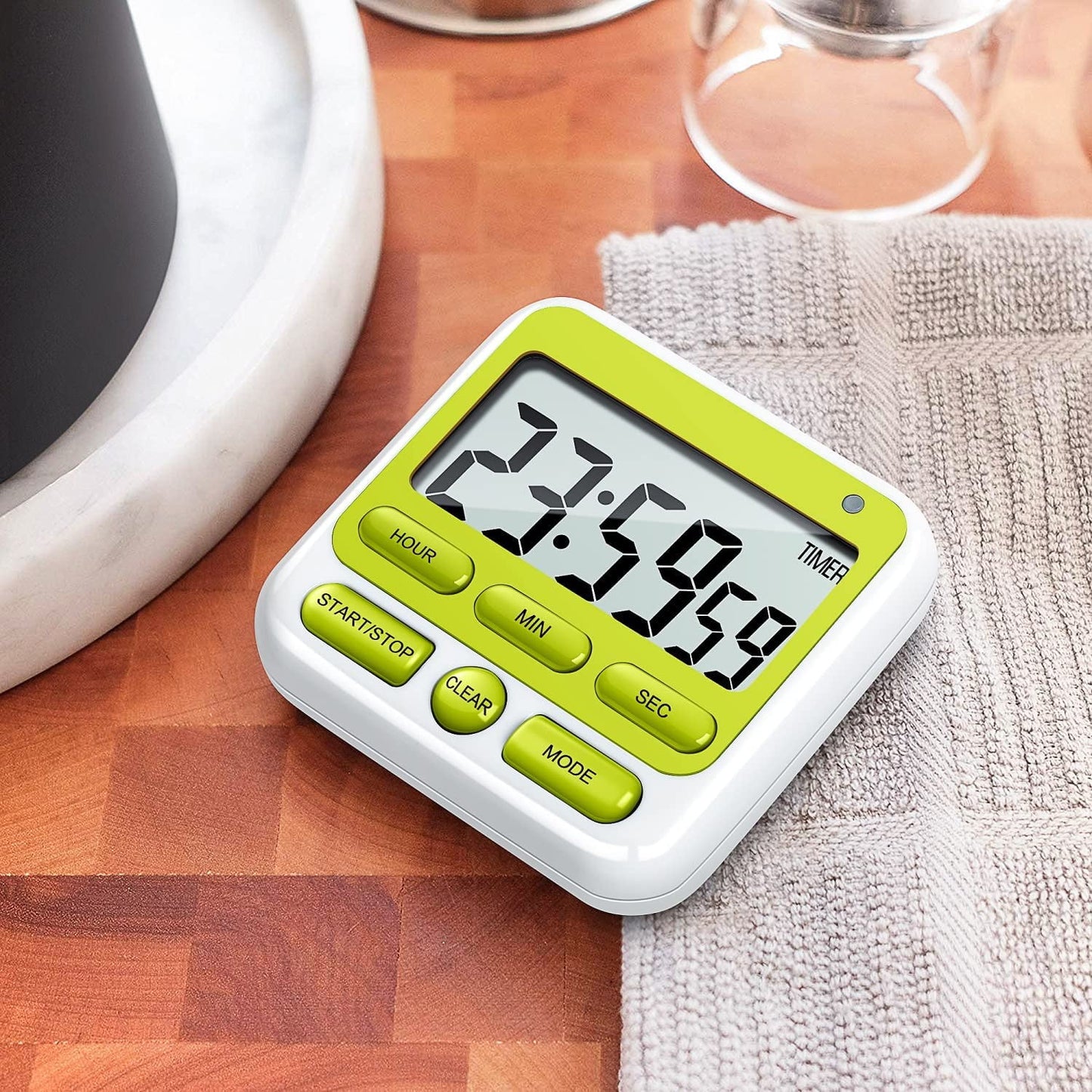 Digital Countdown Kitchen Timer -Count Up Down Magnetic Timer Clock for Cooking Baking Gym Students Green V1189-LWWAL-20260325-02101