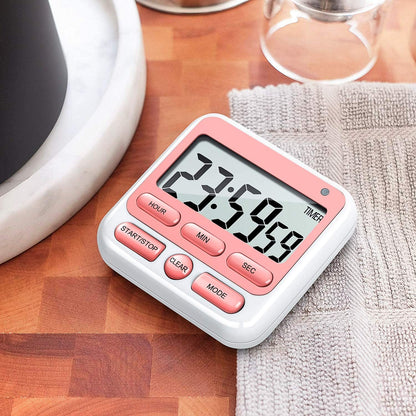 Digital Countdown Kitchen Timer -Count Up Down Magnetic Timer Clock for Cooking Baking Gym Students Pink V1189-LWWAL-20260325-02102