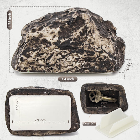 Hide-a-Spare-Key Fake Rock - Looks & Feels like Real Stone - Safe for Outdoor Garden or Yard, Geocaching (1) V1189-LWWAL-20260325-02107