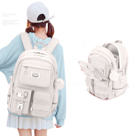 Back to College Yxwen school bag 17" Travel Backpack Carry on Laptop Backpack Overnight Bag Bag Casual V1189-LWWAL-20260325-02112